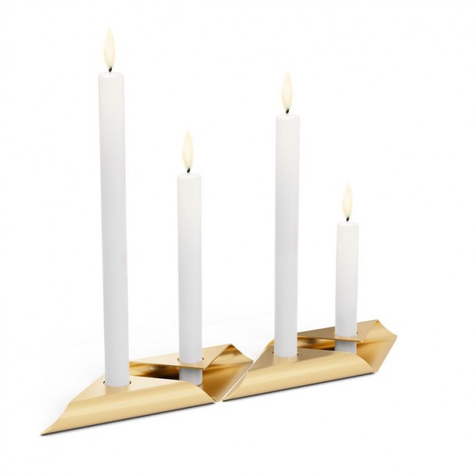 HOFATS ruut küünlaalus kuldne, must, hõbedane, 4 pcs.
