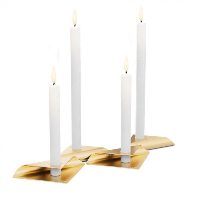 HOFATS ruut küünlaalus kuldne, must, hõbedane, 4 pcs.