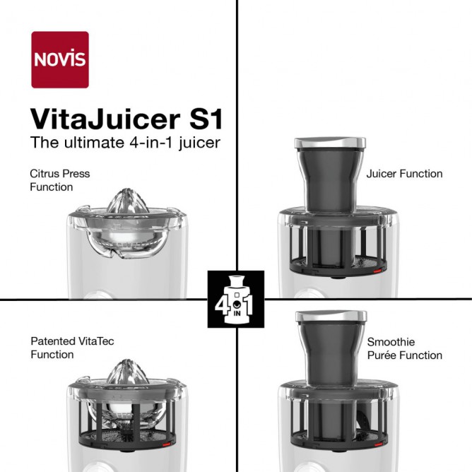 NOVIS Vita Juicer S1 mahlapress, punane