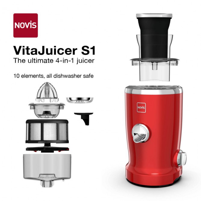 NOVIS Vita Juicer S1 mahlapress, punane