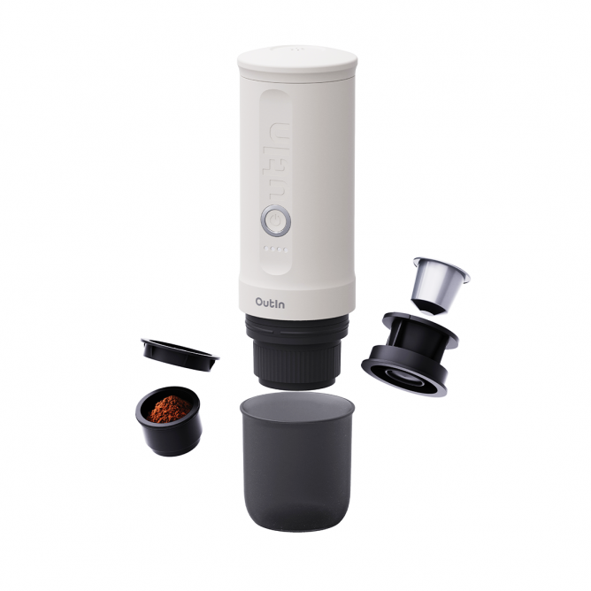 OUTIN NANO kaasaskantav espressomasin, pearl white