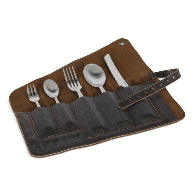 PETROMAX Leather camping cutlery bag