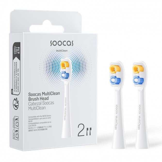 SOOCAS NEOS II  Hambaharjapea Classic Clean, Pearl White (2 tk pakendis)