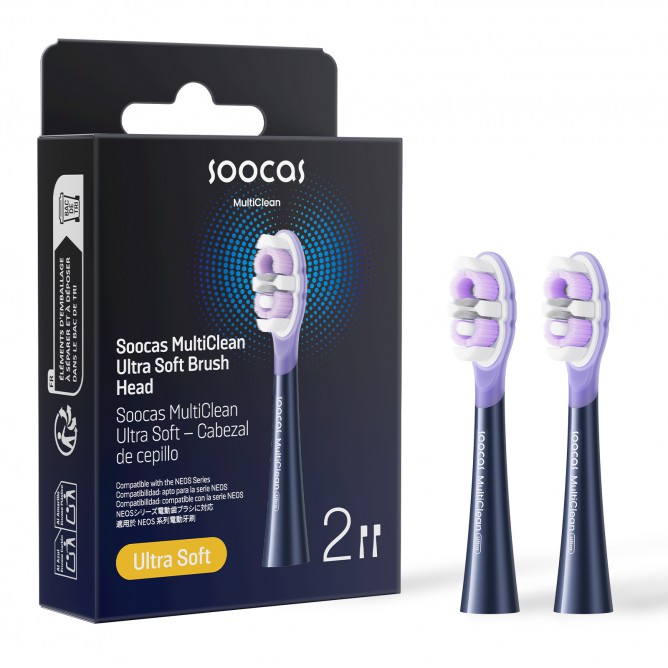 SOOCAS NEOS II Hambaharjapea, ultra soft, Midnight Blue (2 tk pakendis)
