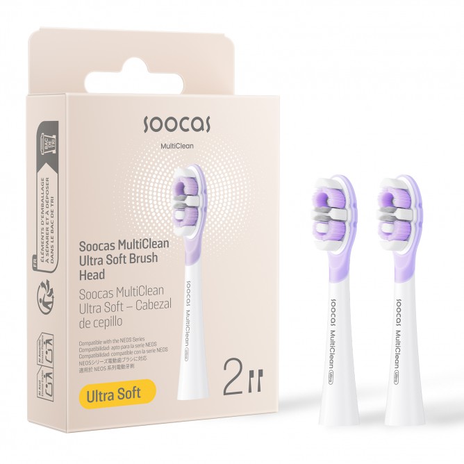 SOOCAS NEOS II Hambaharjapea, ultra soft, white (2 tk pakendis)