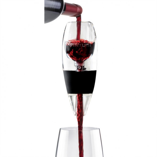 VINTURI V1010 punase veini õhutaja/valaja tilkumiskindla alusega, must
