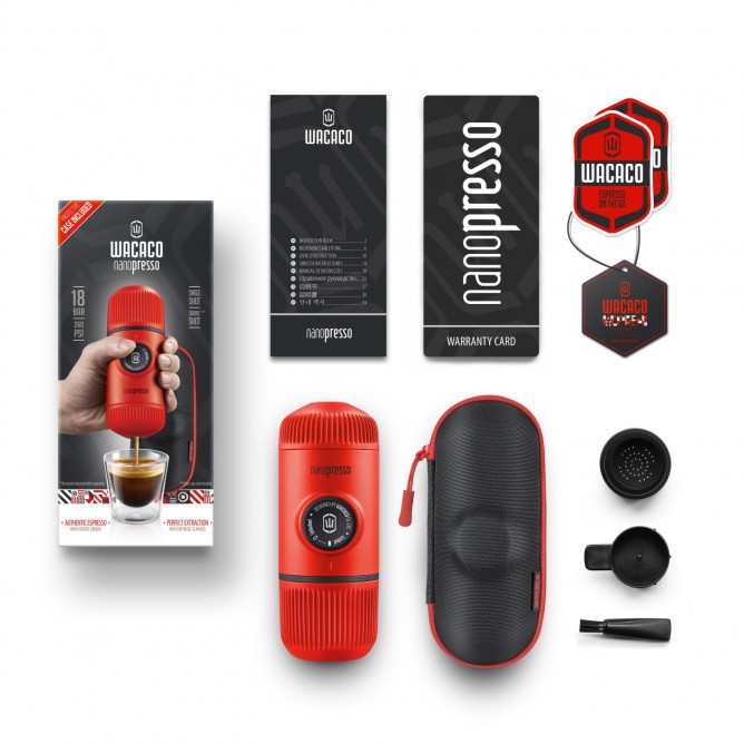 WACACO NANOPRESSO LAVA RED + CASE kohvimasin