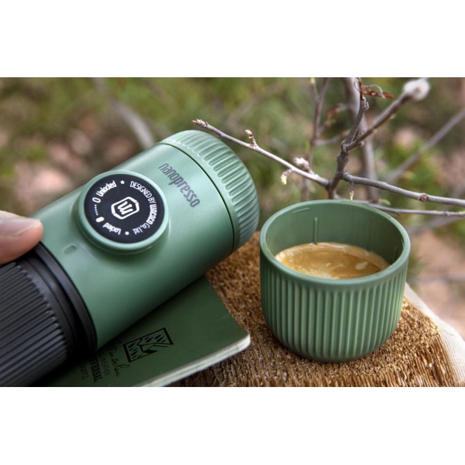 WACACO NANOPRESSO MOSS GREEN + CASE kohvimasin